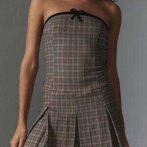 Motel Panola Plaid Strapless Mini Dress XS new with tag